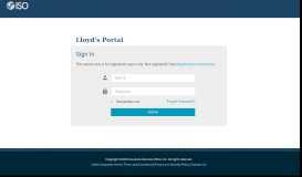 
							         Lloyd's Portal: Login Page - ISO Login								  
							    