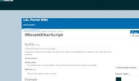 
							         llResetOtherScript | LSL Portal Wiki | FANDOM powered by Wikia								  
							    
