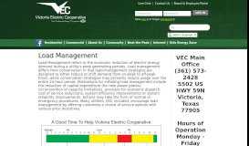 
							         Load Management | Victoria Electric Cooperative								  
							    