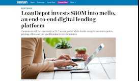 
							         LoanDepot Invests $80M Into Mello, An End-To-End Digital Lending ...								  
							    