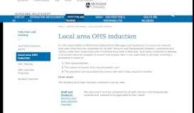 
							         Local area OHS induction - Occupational Health ... - Monash University								  
							    
