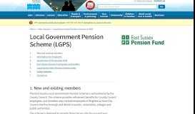 
							         Local Government Pension Scheme (LGPS) - East Sussex County ...								  
							    