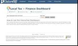 
							         Local Tax + Finance Dashboard - Indiana Gateway								  
							    