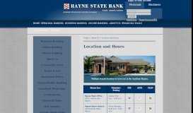 
							         Location and Hours - Rayne State Bank								  
							    