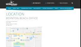 
							         Location - Boynton Beach - Palm Beach Neuroscience Institute (PBNI)								  
							    