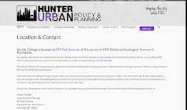 
							         Location & Contact – Hunter Urban Policy & Planning								  
							    