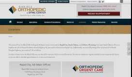 
							         Locations | Black Hills Orthopedic & Spine Center								  
							    