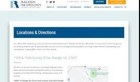 
							         Locations & Directions – Raleigh Neurology Associates								  
							    