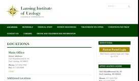 
							         Locations – Lansing Institute of Urology								  
							    