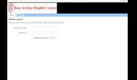 
							         Log In - Ben Archer Health Center Practice Portal								  
							    