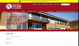 
							         Log in | Community College of Aurora in Colorado: Aurora, Denver ...								  
							    