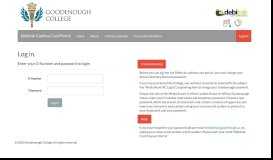 
							         Log in - Home - Goodenough College								  
							    