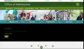 
							         Log in | Office of Admissions - Humboldt State University								  
							    