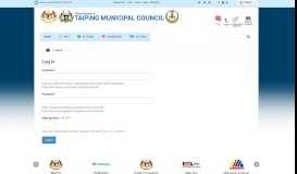 
							         Log in | Official Portal of Taiping Municipal Council (MPT)								  
							    