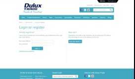 
							         Log in or register - Dulux Trade Brand								  
							    
