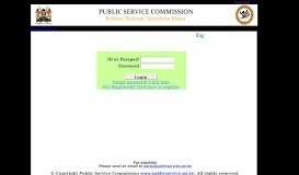 
							         Log in - PUBLIC SERVICE COMMISSION								  
							    