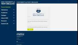 
							         Log in | The University of New Orleans								  
							    
