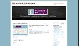 
							         Log-in to Blackboard | Blackboard: NUI Galway								  
							    