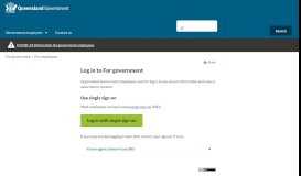 
							         Log in to For government | For government | Queensland Government								  
							    