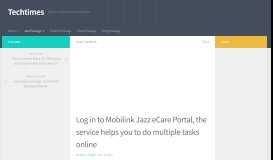 
							         Log in to Mobilink Jazz eCare Portal, the service helps you to do ...								  
							    