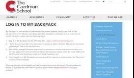 
							         Log in to My Backpack - The Caedmon School								  
							    