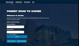 
							         Log in To Parent Road to Xavier								  
							    