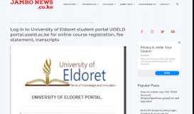 
							         Log in to University of Eldoret student portal UOELD portal.uoeld.ac.ke ...								  
							    
