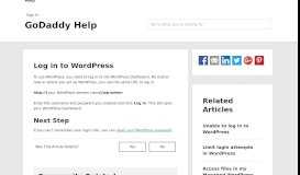 
							         Log in to WordPress | GoDaddy Help US								  
							    