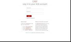 
							         Log in to your ACE account - UNLV ACE - Log In								  
							    