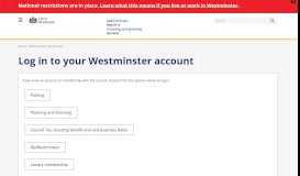 
							         Log in to your Westminster account | Westminster City Council								  
							    