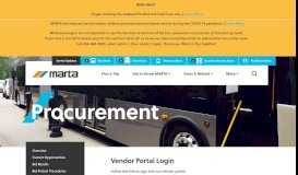 
							         Log In Vendor Portal - Atlanta - MARTA								  
							    