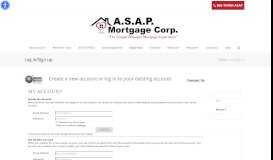 
							         Log in/Sign up - A.S.A.P. Mortgage Corporation								  
							    