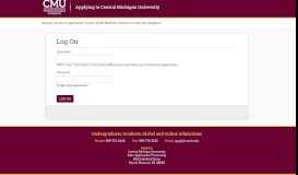 
							         Log On - Applying to CMU - Central Michigan University								  
							    