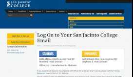 
							         Log On to Your San Jacinto College Email								  
							    