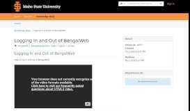 
							         Logging In and Out of BengalWeb - Idaho State University Helpdesk								  
							    