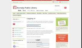 
							         Logging In | Burnaby Public Library								  
							    