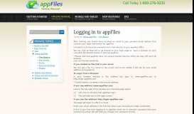 
							         Logging in to appFiles « appFiles Knowledge Base								  
							    
