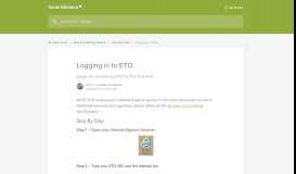 
							         Logging in to ETO | ETO Help Center								  
							    