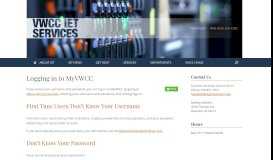 
							         Logging in to MyVWCC » VWCC IET Services								  
							    