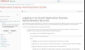 
							         Logging in to Oracle Application Express Administration Services								  
							    