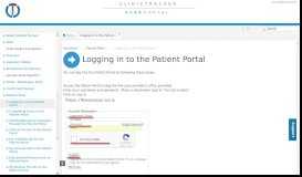 
							         Logging in to the Patient Portal - ClinicTracker User Portal								  
							    