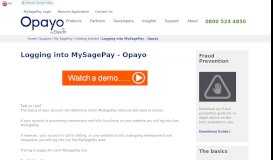 
							         Logging into MySagePay - Sage Pay								  
							    