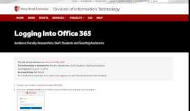 
							         Logging Into Office 365 - Division of Information Technology - Stony ...								  
							    