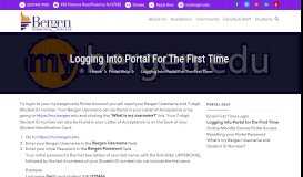 
							         Logging into Portal for the First Time | Bergen Community College								  
							    