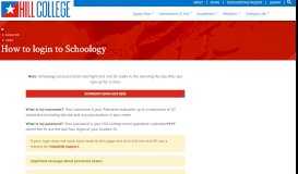 
							         Logging into Schoology - Hill College								  
							    