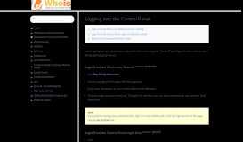 
							         Logging into the Control Panel - Control Panel Login - Whois ...								  
							    