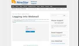 
							         Logging into Webmail | NineStar Connect Tech Support								  
							    