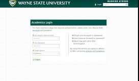 
							         Login - Academica - Wayne State University								  
							    