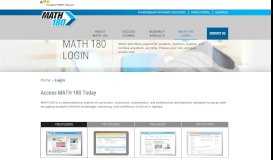 
							         Login and Access Math 180 | Math 180 - Houghton Mifflin Harcourt								  
							    