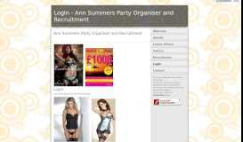 
							         Login - Ann Summers Party Organiser and Recruitment								  
							    